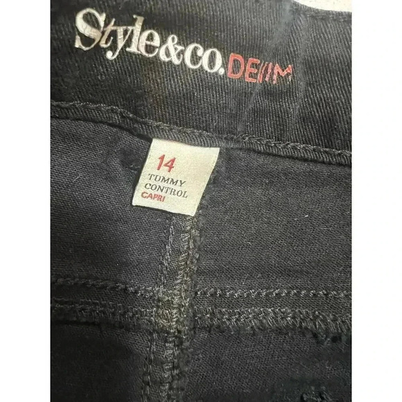 Style & co. Black denim capri size 14 - Picture 5 of 6